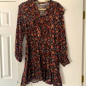 Floral Long Sleeve Mini Dress